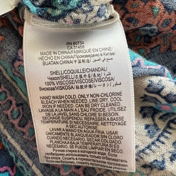 BCBG MAXAZRIA blouse pink blue purple XS top - Picture 6 of 7